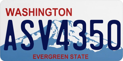 WA license plate ASV4350