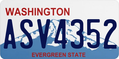 WA license plate ASV4352