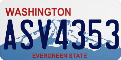 WA license plate ASV4353