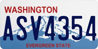WA license plate ASV4354