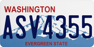 WA license plate ASV4355