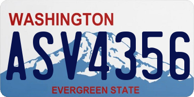 WA license plate ASV4356