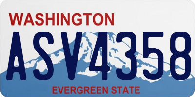 WA license plate ASV4358