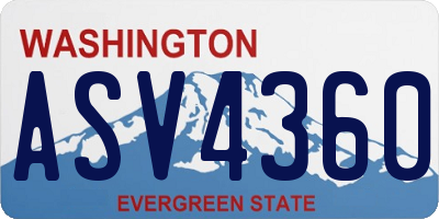 WA license plate ASV4360
