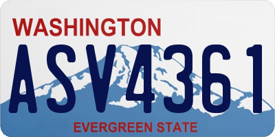 WA license plate ASV4361