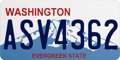 WA license plate ASV4362