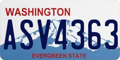 WA license plate ASV4363