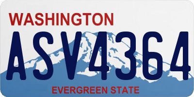 WA license plate ASV4364