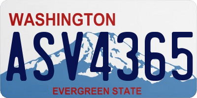 WA license plate ASV4365