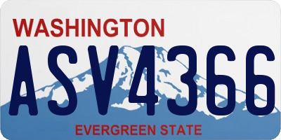 WA license plate ASV4366