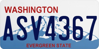 WA license plate ASV4367