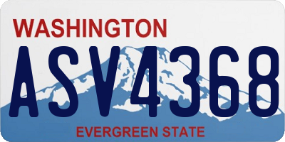 WA license plate ASV4368