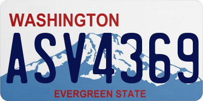WA license plate ASV4369