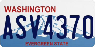 WA license plate ASV4370