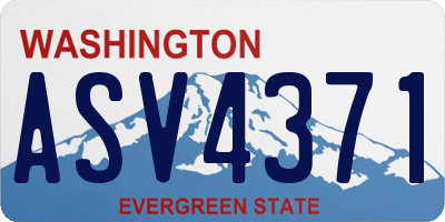 WA license plate ASV4371