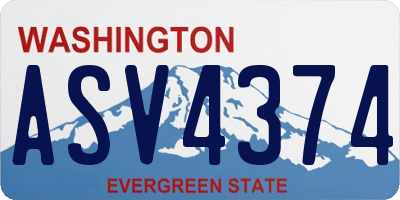 WA license plate ASV4374