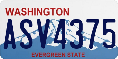 WA license plate ASV4375