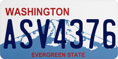 WA license plate ASV4376