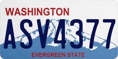 WA license plate ASV4377