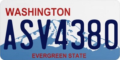 WA license plate ASV4380