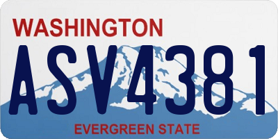 WA license plate ASV4381
