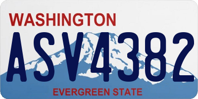 WA license plate ASV4382