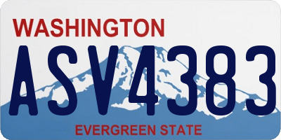 WA license plate ASV4383