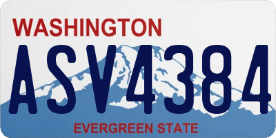 WA license plate ASV4384