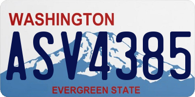 WA license plate ASV4385