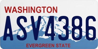 WA license plate ASV4386