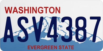 WA license plate ASV4387