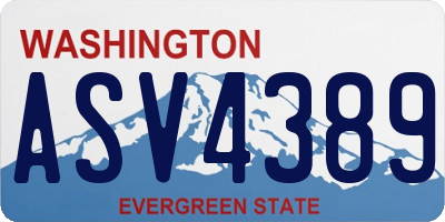WA license plate ASV4389