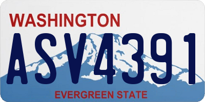WA license plate ASV4391