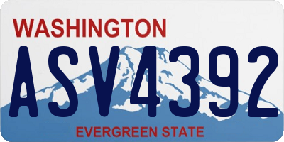 WA license plate ASV4392