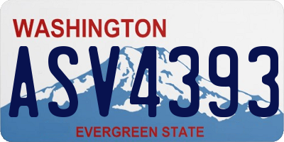 WA license plate ASV4393