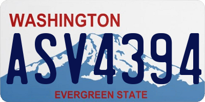 WA license plate ASV4394