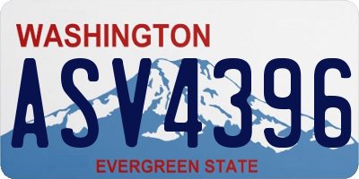WA license plate ASV4396
