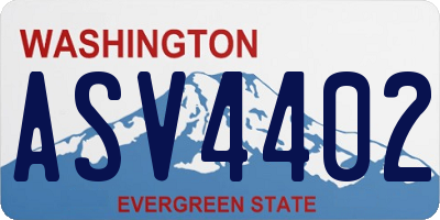 WA license plate ASV4402