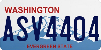 WA license plate ASV4404