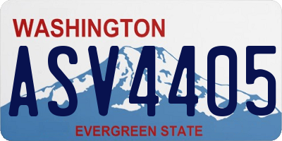 WA license plate ASV4405