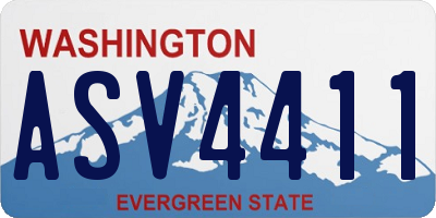 WA license plate ASV4411