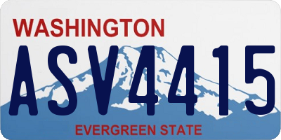 WA license plate ASV4415