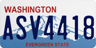 WA license plate ASV4418