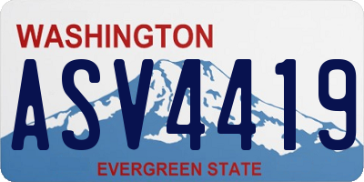 WA license plate ASV4419