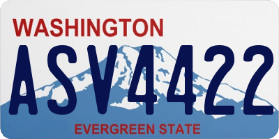 WA license plate ASV4422