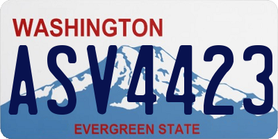 WA license plate ASV4423