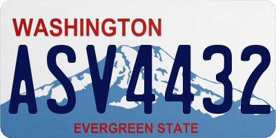 WA license plate ASV4432