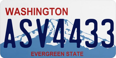 WA license plate ASV4433