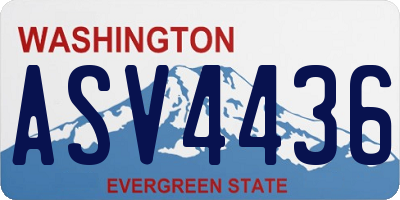 WA license plate ASV4436