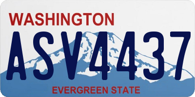 WA license plate ASV4437